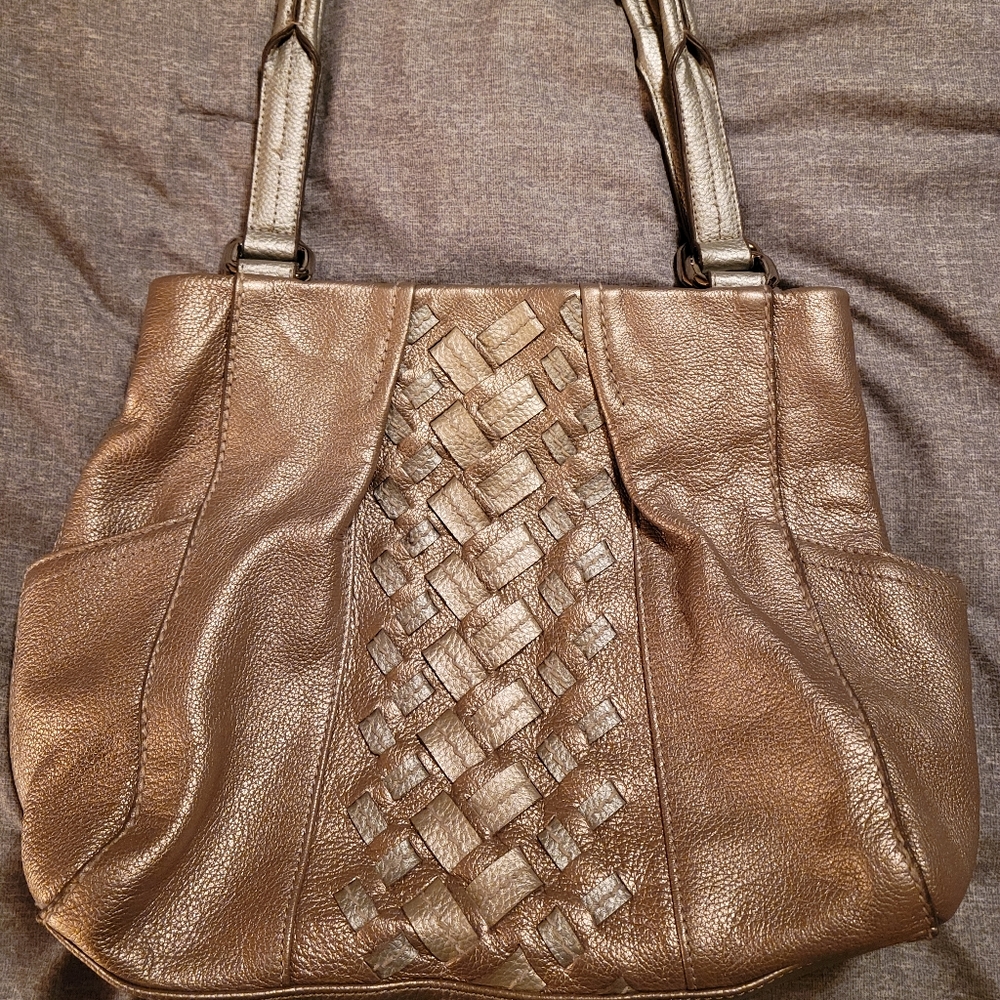 Gorgeous Silver and Gold Tignanello  Leather Purse